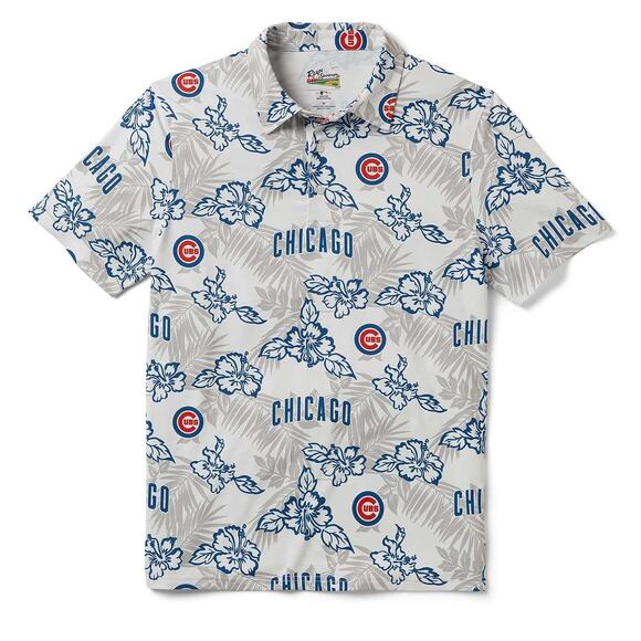 Chicago Cubs NWOT Sz 3XL Reyn Spooner WHITE HAWAIIAN PERFORMANCE POLO MSRP $99 - Picture 1 of 6